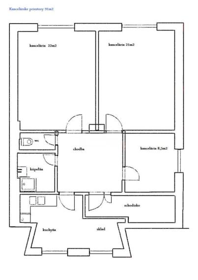 Prenájom administratívne/prevádzkové priestory 91 m2 s parkovaním