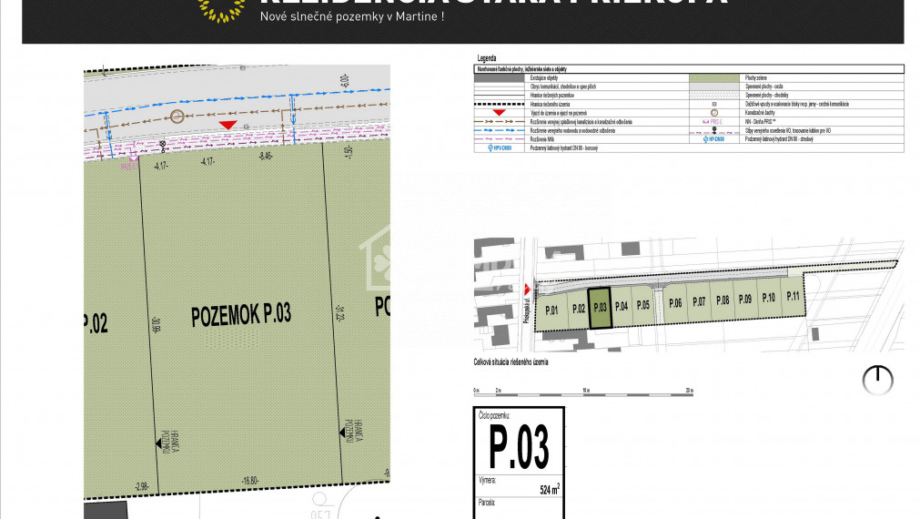 PREDANÉ. Stavebné pozemky Rezidencia Stará Priekopa, Martin-Priekopa