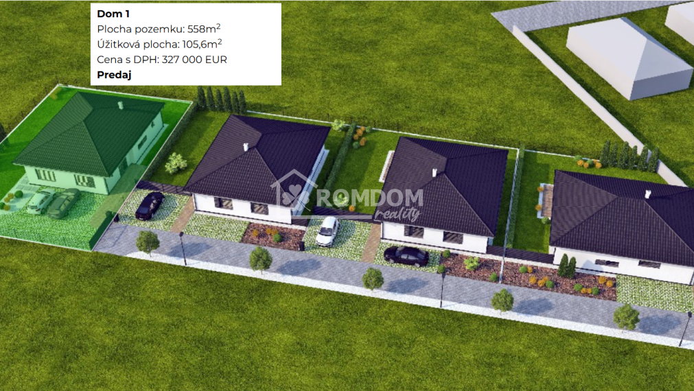 PREDAJ murovaný 4-izbový bungalov (dom 1), Láb, okr. Malacky