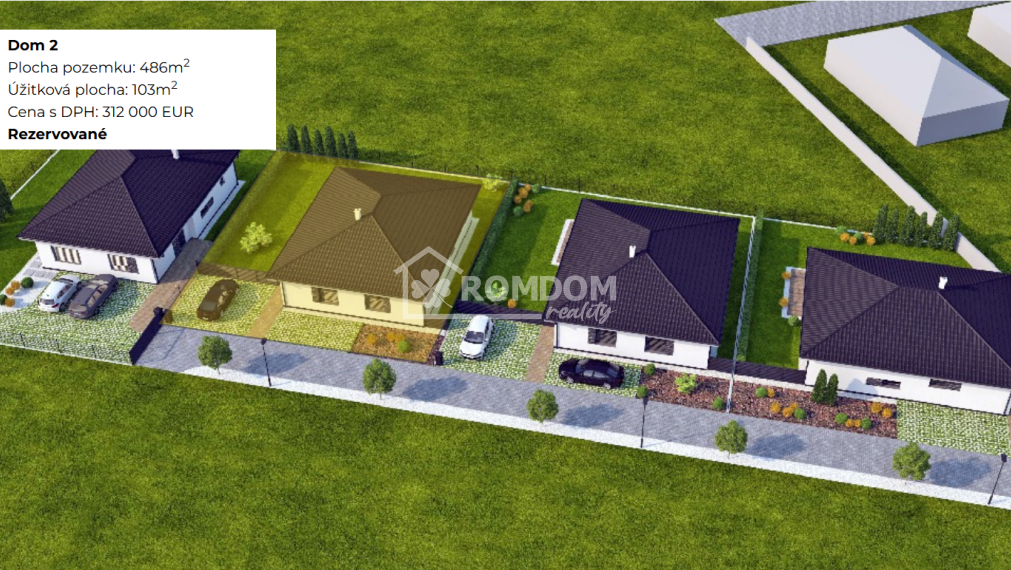 PREDAJ murovaný 4-izbový bungalov (dom 2), Láb, okr. Malacky