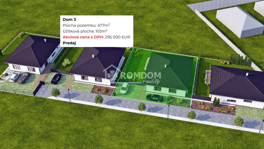 AKCIA! PREDAJ murovaný 4-izb. bungalov (dom 3), Láb, okr. Malacky