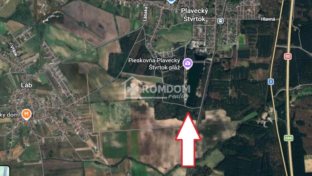 Predaj lesný pozemok 2028 m2 pri jazere, KÚ Láb (Malacky)