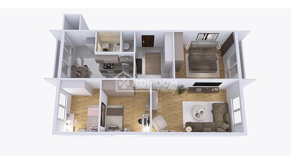 Na predaj 4 - izbový byt s 2 balkónmi, Hliny VI