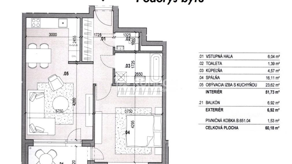 2 izbový zariadený byt Zelené Vlčince s parkovaním